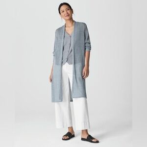 NWT Eileen Fisher Organic Linen Cotton Cord Long Cardigan